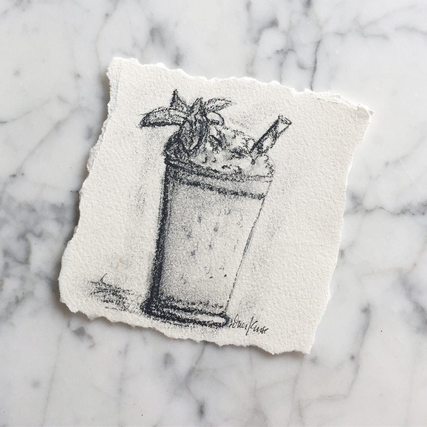 Mint Julep Charcoal Sketch