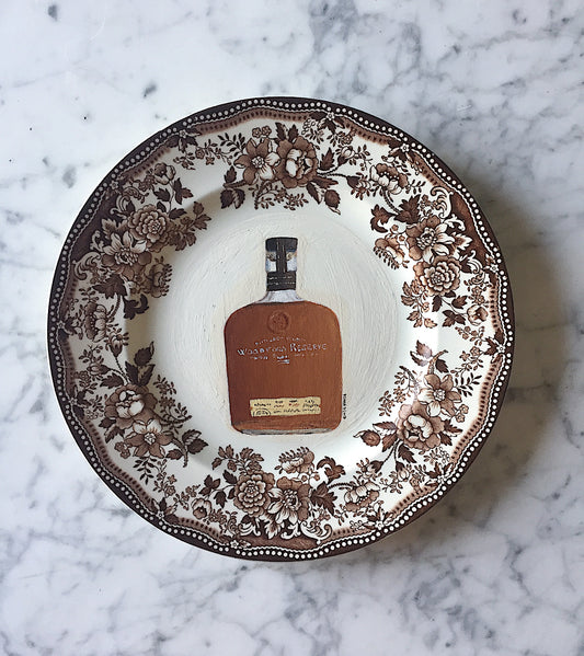 Woodford Reserve Brown and White Spode Plate