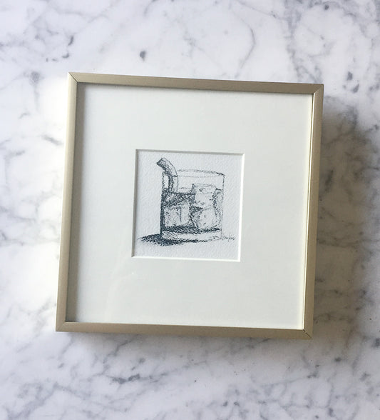 Old Fashioned Bourbon Charcoal Sketch