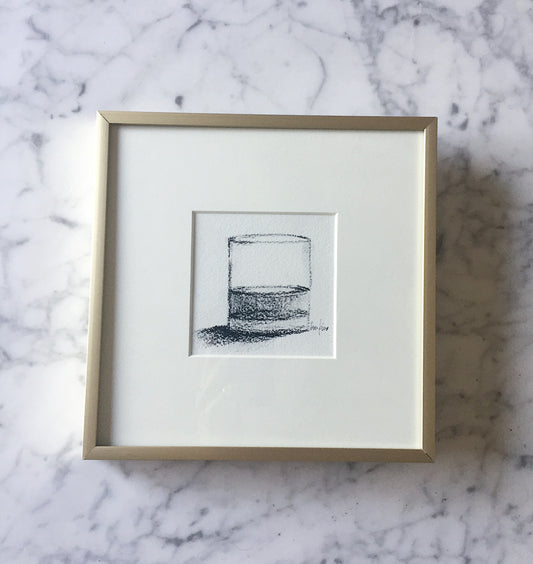 Neat Bourbon Charcoal Sketch