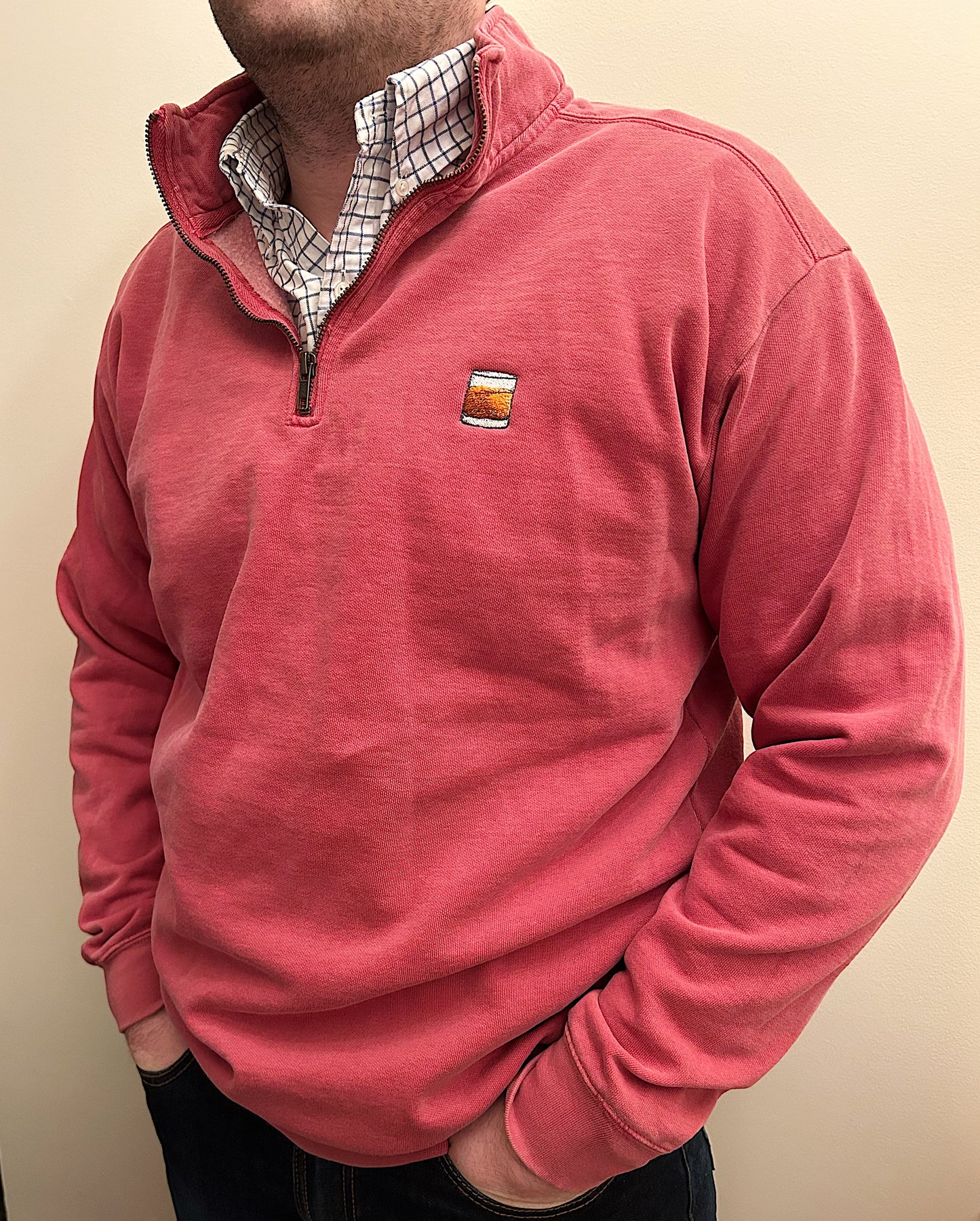 Embroidered Bourbon Red Comfort Colors Pullover