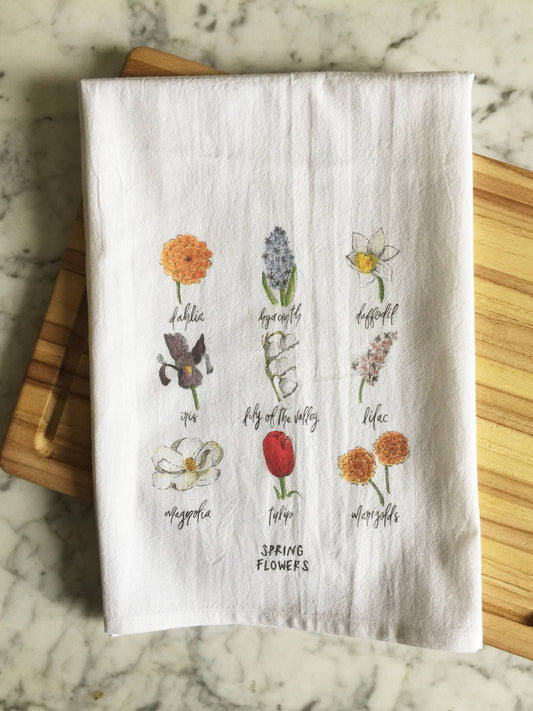 Spring Flowers Tea Towel