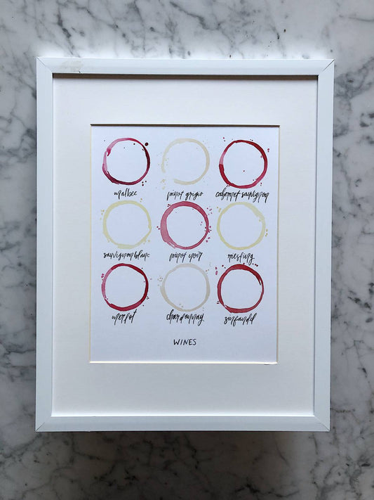 Wine Stains Watercolor Art Print