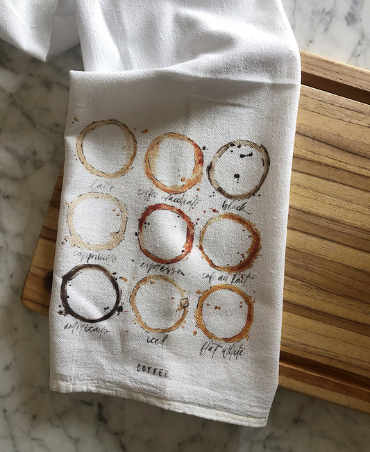 Types of Coffee Tea Towel