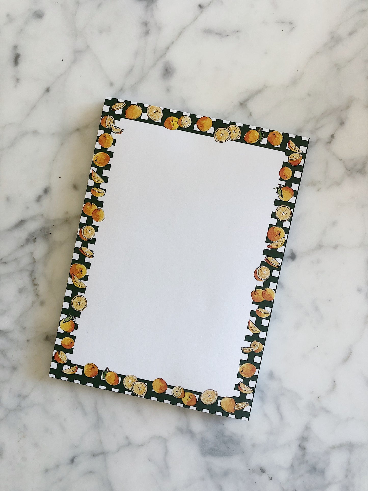 Orange Green Gingham Notepad