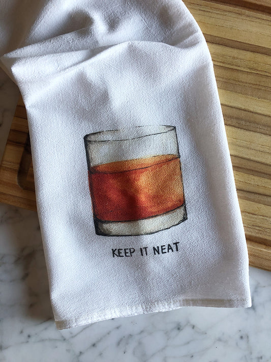 Keep It Neat Bourbon Tea Towel