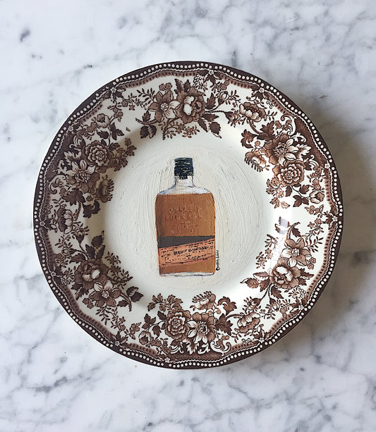 Bulleit Bourbon Brown and White Spode Plate