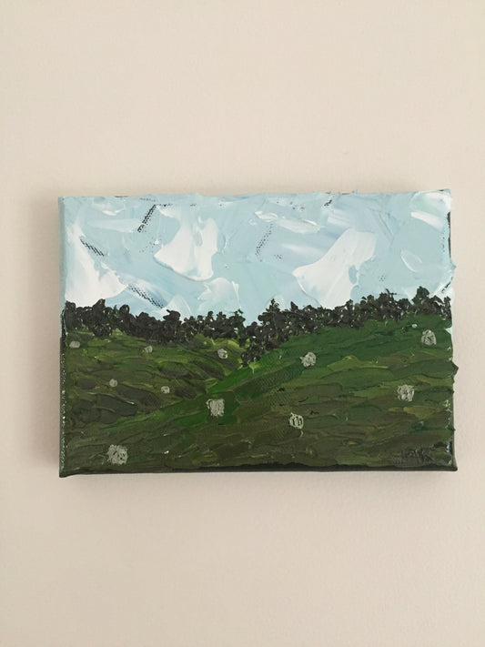 Hay Bales Original Acrylic Painting