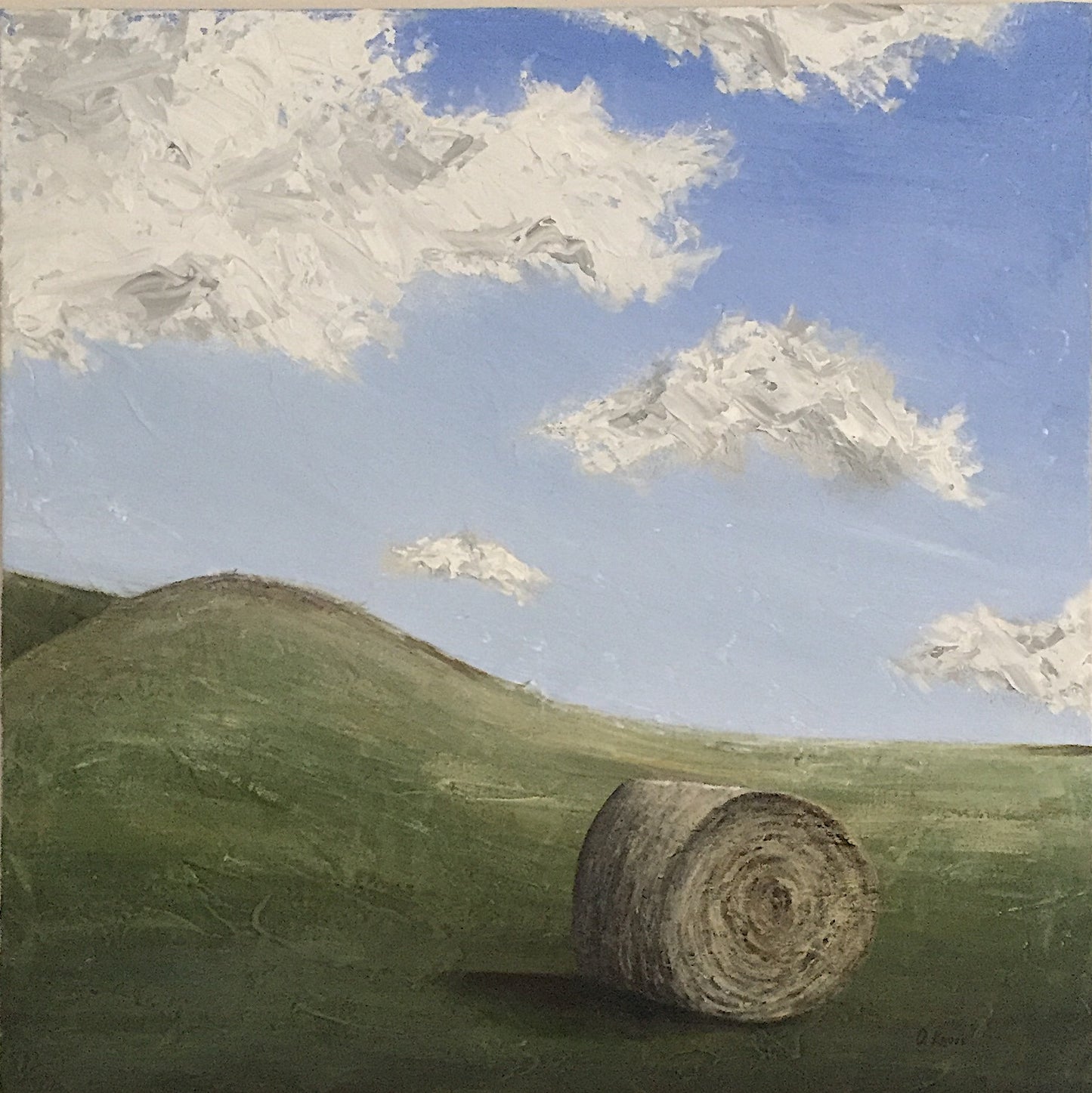 The Lone Bale Original Acrylic Painting